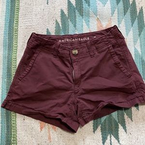 American eagle midi maroon super stretch shorts
